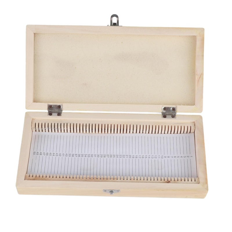 NOENNULL Microscope Slide Box, Wooden Slide Storage Box, Contains 50 Slides - Image 1